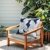 2 Pack Outdoor Throw Pillows, Waterproof & Fade-Resistant Patio Cushions for Garden, (18x18 Inch, Blue leaf) - 4 of 4