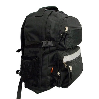 K-CLIFFS Large Backpack Student School Bookbag Big Travel Hiking Daypack with Safe Reflective Strip Black 20 pcs — фото 2