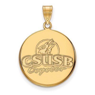 Black Bow Jewelry 10k Yellow Gold California State San Bernardino Coyotes NCAA Large Pendant