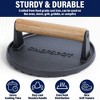 CHEFSPOT Preseasoned Cast Iron Round Grill Press - Rigged Surface - 3 of 4