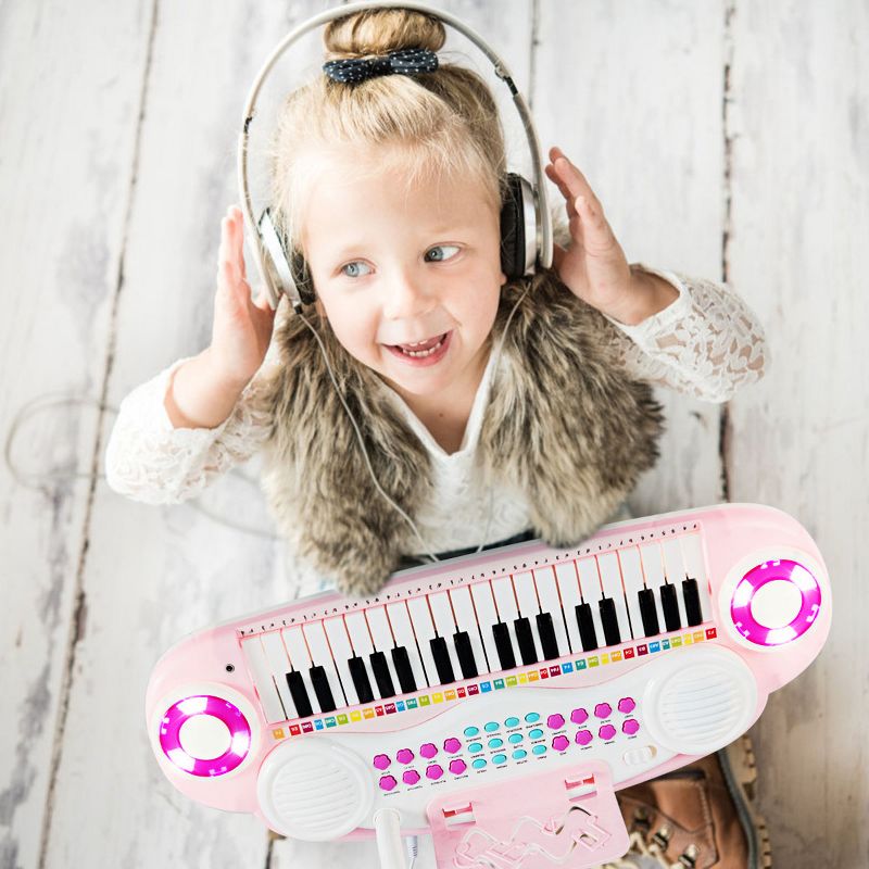 Costway 37-Key Toy Keyboard Piano Electronic Musical Instrument BluePink, 2 of 11