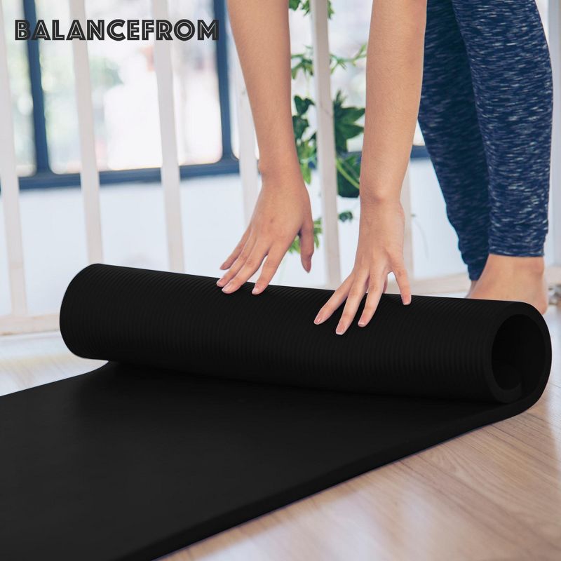 BalanceFrom Fitness All-Purpose Extra Thick Non-Slip High Density Anti-Tear Exercise Yoga Mat with Knee Pad & Carrying Strap, 5 of 7