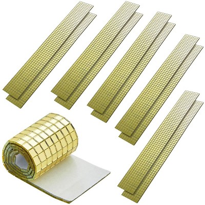 Okuna Outpost 5280 Pieces Gold Glass Mirror Tiles for Crafts, 5x5 mm Self-Adhesive Stickers