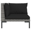 vidaXL Patio Lounge Set Outdoor Sectional Sofa Set Table Poly Rattan Dark Grey - 4 of 4