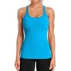 Attraco Women's Ribbed Workout Tank Tops with Built in Bra Tight Racerback Scoop Neck Athletic Top Yoga Tops - 2 of 4