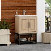 GDFStudio York Indoor/Outdoor Freestanding Magnesium Oxide Bathroom Vanity with Faucet and Ceramic Sink - 2 of 4