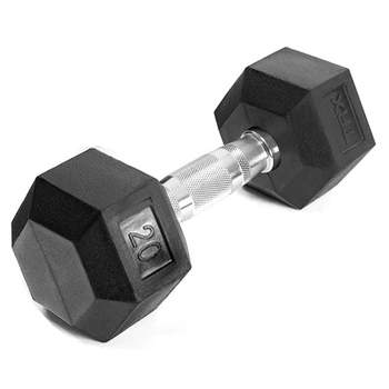 TRX Training Hex Rubber Dumbbell, Hand Weight for Men and Women, Rubber Exercise and Fitness Dumbbell for Home and Gym, 20 Pounds