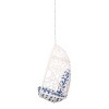 Los Alamitos Indoor/Outdoor Wicker Hanging Chair with 8' Chain - White/Blue - Christopher Knight Home - 4 of 4