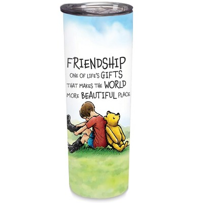 Elanze Designs Friendship World Beautiful Yellow Pooh 20 ounce Stainless Steel Travel Tumbler