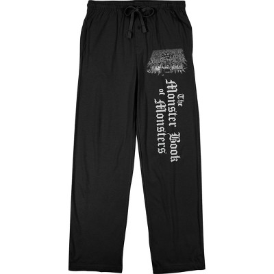 Harry Potter Care of Magical Creatures Monster Book of Monsters Men's Black Sleep Pajama Pants