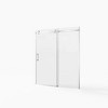 ORRD 56-60"W x 72"H Frameless Sliding Shower Door, 5/16" Clear Tempered Glass, Brushed Nickel Finish - 4 of 4