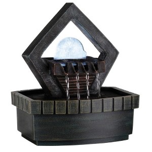 NAYSAYE Fountain Polyresin Well Design with Cascading Water for Meditation Room Garden Indoor, Brown, 7"*9.5"*5" - 1 of 4