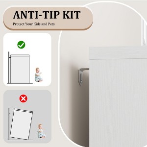 Jojoka 35.4" Sideboard Buffet Cabinets with Glass Door, Buffet Cabinet with Storage, Black Sideboard Cabinet with Drawer, - 1 of 4