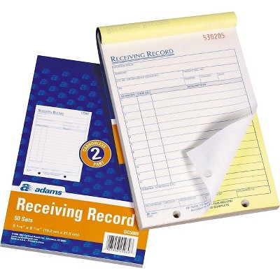 Adams 2-Part Receiving Records 50 Sets/Book DC5089-10