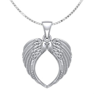 Slickblue Women’s Sterling Silver Angel Wing Necklace with 18” Chain and Gift Box, Symbolic Pendant - 1 of 4