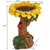 LuxenHome 22.63" H Yellow Sunflower Resin Birdbath - 4 of 4