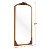 PexFix 30 in. W x 69 in. H Rustic Arched Solid Wood Framed DIY Carved Full Length Mirror in Gold - 4 of 4