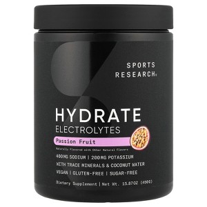 Sports Research Hydrate Electrolytes, Passion Fruit, 15.87 oz (450 g) - 1 of 4
