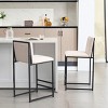 Modern Bar Stool with Upholstered Seat, Stainless Steel Base, High Resilience Cushion, Minimalist Design – Versatile for Home or Office-Cuddlewood - 3 of 4