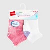 Hanes Toddler Girls' 6pk Pure Comfort Ankle Socks - White/Pink - 2 of 4