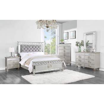 49" Varian Decorative Storage Drawer Silver & Mirrored Finish - Acme Furniture