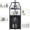 Corner Wine Cabinet - 29" Space-Saving Bar Furniture for Small Spaces, Holds 50+ Bottles & Glassware, MDF Storage Cabinet with Bar Top - 4 of 4