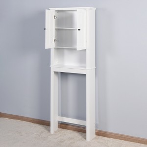 Over The Toilet Storage Cabinet with Adjustable Shelf and Door, Bathroom Space Saver Organizer Above Toilet, Free Standing Toilet Rack - 1 of 4