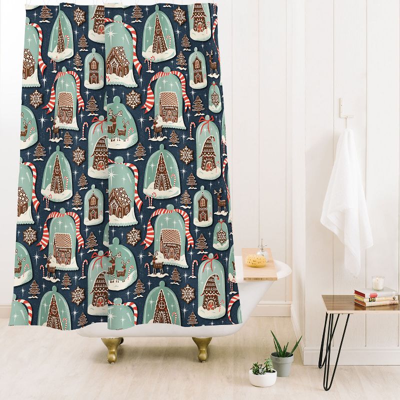 Heather Dutton Gingerbread Village Blue Shower Curtain - Deny Designs, 2 of 4