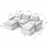 AENKYO Modular Cloud Sofa Set - Corduroy Modular Sectional Couch with Pillows, Living Room Sectional with Deep Seating & No Tools Assembly, Beige - 4 of 4