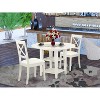 Gothic Dinette Set 3Pc Table & Chairs Faux Leather Linen White Glamour Home Dining - 2 of 4