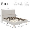 Corduroy Upholstered Platform Bed with Wingback Headboard, Wood Slats, No Box Spring Needed - 2 of 4