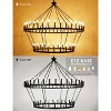DORESshop 64-Light Black Industrial Double Ring Design Large Chandelier with E12 No Bulbs Included for Dining Room, Living Room - 4 of 4