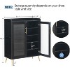 Shoe Cabinet with Glass Doors, 5-Tier Entryway Shoe Organizer Storage Rack with Large Capacity and Adjustable Shelves for Hallway, Living Room, Black - 3 of 4
