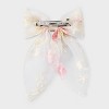 Mesh Embroidered Floral Bow Hair Barrette - Wild Fable™ White/Pink - 2 of 3