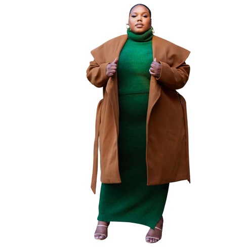 Plus size shawl collar on sale coat