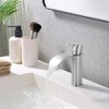 WOWOW Single Handle Waterfall Bathroom Faucet with Deckplate - image 2 of 4