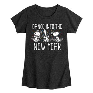Girls' - Peanuts - Holiday Cheer Fitted Short Sleeve Graphic T-Shirt - 1 of 4