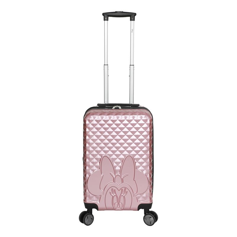 Disney Minnie Mouse Rose Gold 20" Carry-On Luggage With Wheels And Retractable Handle