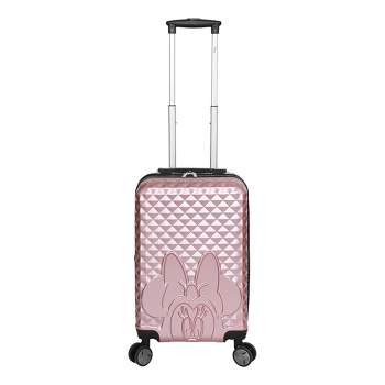Disney Minnie Mouse Rose Gold 20” Carry-On Luggage With Wheels And Retractable Handle