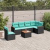 vidaXL 7 Piece Patio Sofa Set with Cushions Black Poly Rattan - 2 of 4