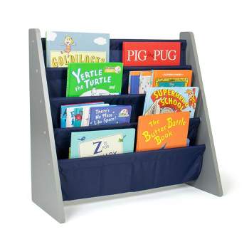 Newport Kids' Bookshelf 4 Tier Book Organizer Navy/Gray - Humble Crew