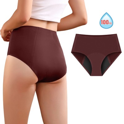 VOXSHE Period Underwear for Women Mild Absorbency Leak-proof Panties for Menstrual Red