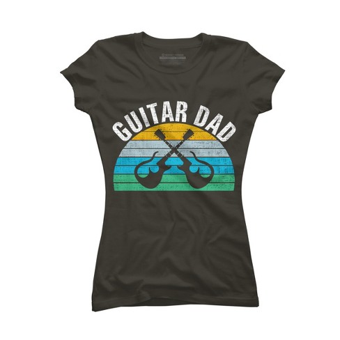 Junior's Design By Humans Retro Dueling Electric Guitar Dad By DragonTee T-Shirt - image 1 of 2