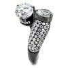 Slickblue Women's Fashion Ring, Dual Stone Ring, Light Black, Clear CZ Top, Accented Band, Stainless Steel, Sizes 5–10 - 4 of 4