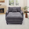 ONWITH 40" Chenille Lounge Chair for Reading, Modern Couch Cozy Sofa Bed, Upholstered Living Room Single Sofa Accent Chair with Ottoman - 4 of 4