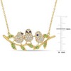 EVERLY JEWELRY | Yellow Plated Sterling Silver 1 2/5ct TGW Created Blue & White Sapphire Tsavorite Leaf Chick Necklace, 18 inc - 2 of 4