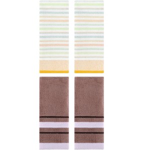 REGALWOVEN 4 Pcs Striped Soft Comfortable Absorbent Bathroom Hand Towel for Home - 1 of 4