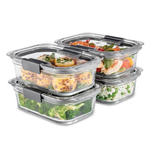 Rubbermaid 8pc Brilliance Glass Food Storage Container Set