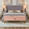CAVINAS Modern Pull-Open Top Ottoman Bench with Metal Legs,Rectangular Upholstered Storage Bench for Bedroom,Living Room - 2 of 4