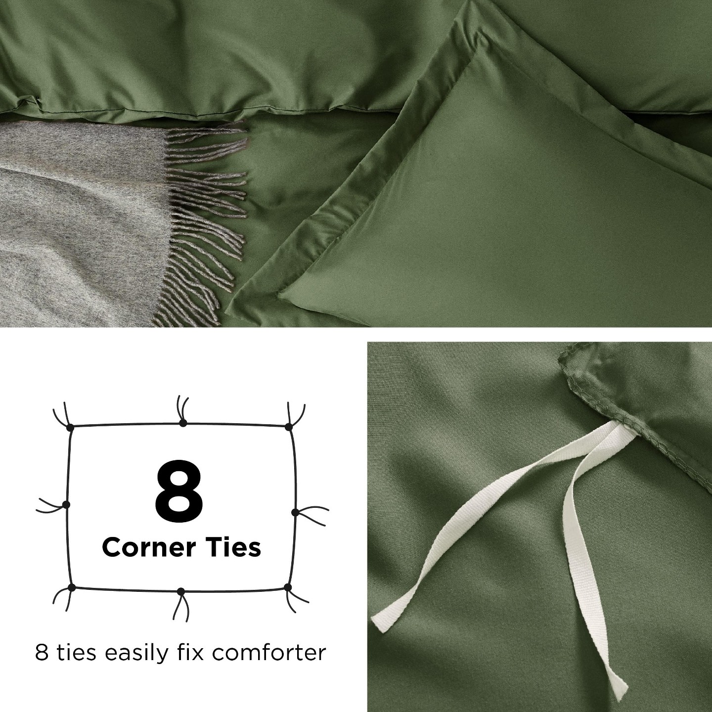 Постельное бельё Bedsure Duvet Cover Queen - Soft Double Brushed Bedding Set for All Season, Zipper Closure, 3 Pieces(1 Duvet Cover & 2 Pillow Shams, NO Comforter) — фото 5